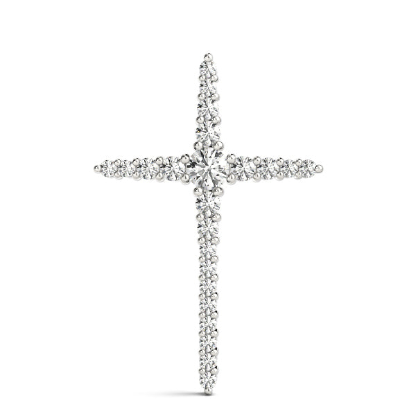 Platinum Round Diamond Religious Pendant