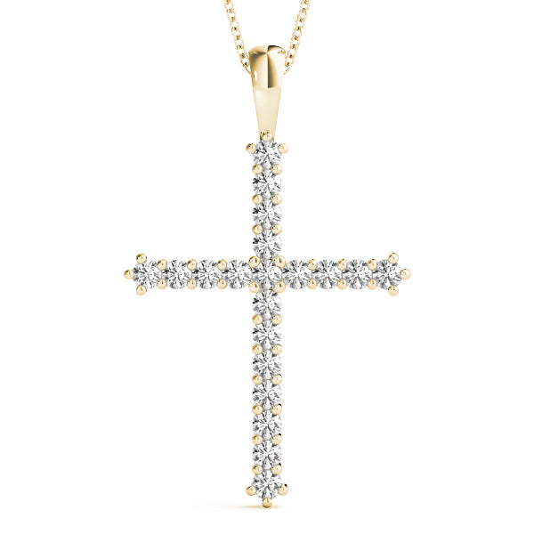 14K Yellow Gold 1ctw Round Diamond Pendant