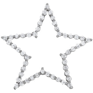 18K White Gold Round Diamond Fashion Pendant