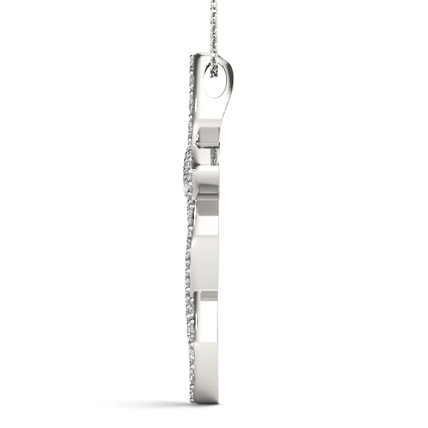 Platinum White Diamond Fashion Cross Pendant