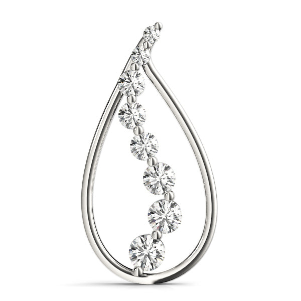 Platinum 1 CT Diamond Journey Pendant Necklace