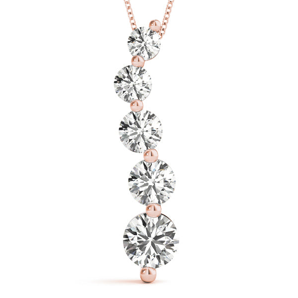 14K Rose Gold 1 CT Diamond Journey Pendant