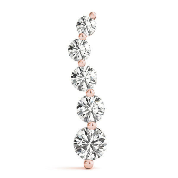 14K Rose Gold 1 CT Diamond Journey Pendant