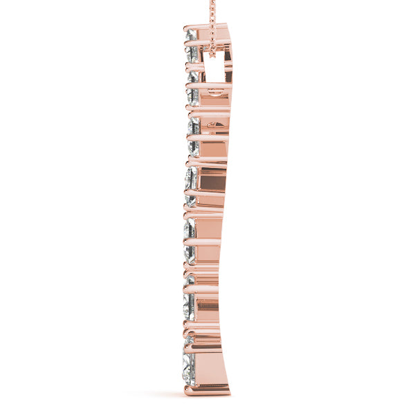18K Rose Gold Square Diamond Journey Pendant