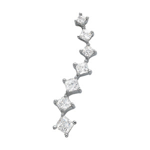 18K White Gold Square Diamond Journey Pendant