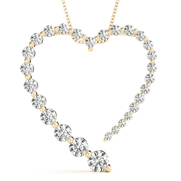 14K Yellow Gold Round Diamond Journey Pendant