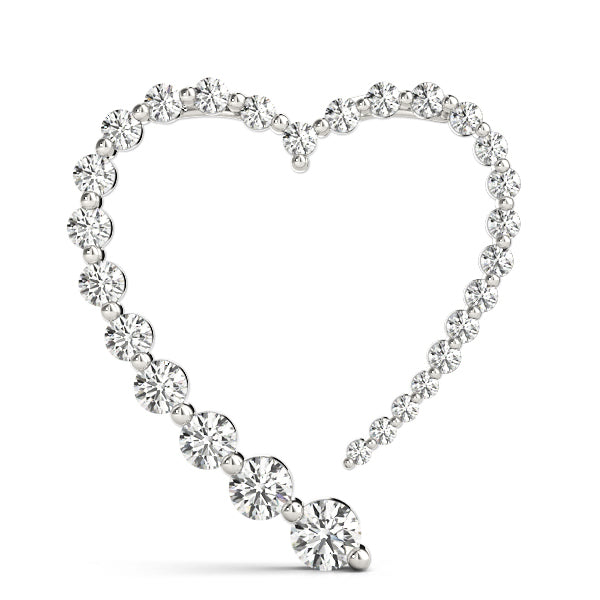 14K White Gold Diamond Journey Pendant Necklace