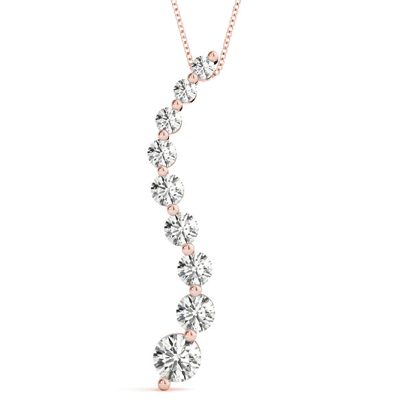 14K Rose Gold Diamond Journey Pendant