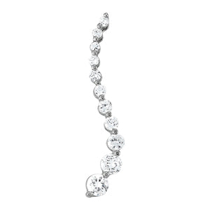 Platinum 1 CT Diamond Journey Pendant Necklace