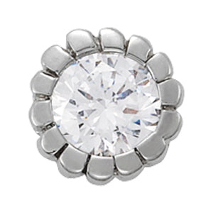 14K White Gold 1ct Round Diamond Pendant