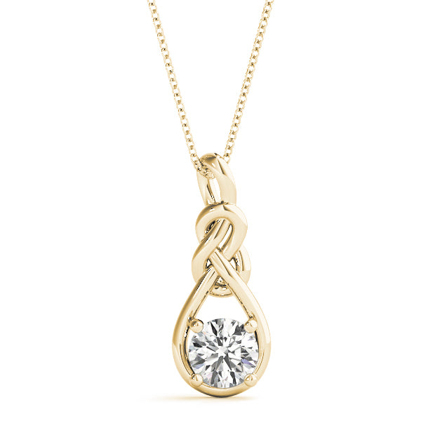 14K Yellow Gold Diamond Love Knot Pendant