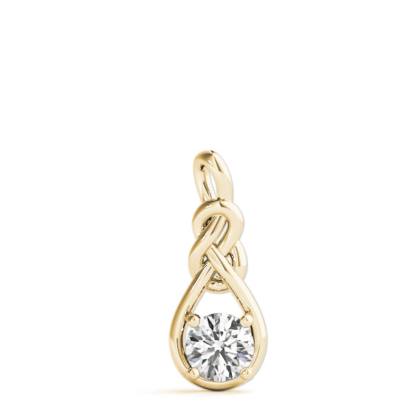 14K Yellow Gold Diamond Love Knot Pendant