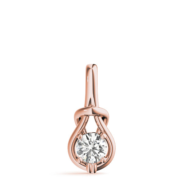 14K Rose Gold 1 CT Diamond Love Knot Pendant