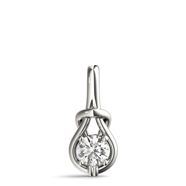 14K White Gold 1 CT Diamond Love Knot Pendant