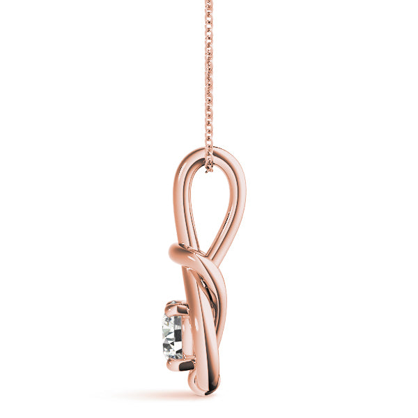 18K Rose Gold 1 ct Diamond Love Knot Pendant