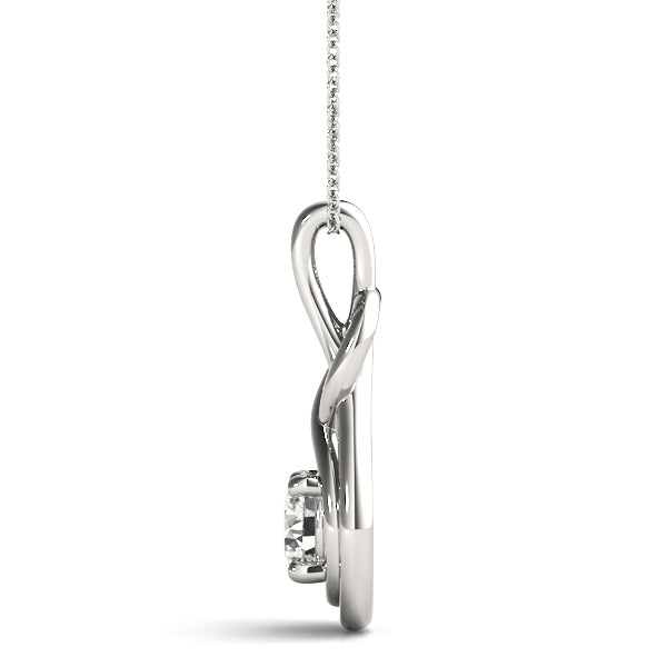 White Gold 1/10 ct Diamond Love Knot Pendant