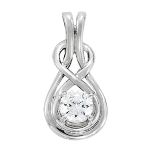 18K White Gold Diamond Love Knot Pendant