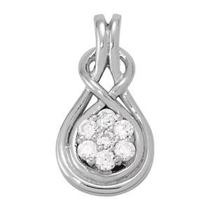 18K White Gold Diamond Love Knot Pendant