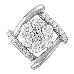 14K White Gold Diamond Love Knot Pendant