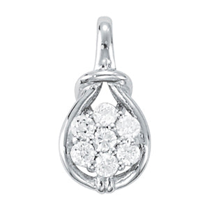 Platinum Love Knot 1/2 CT Diamond Pendant Necklace