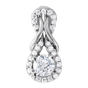 14K White Gold Diamond Love Knot Pendant