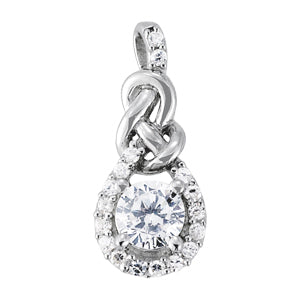 Platinum Diamond Love Knot Pendant 1.16ctw