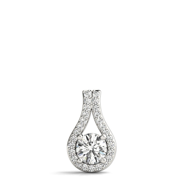 Platinum Round Diamond Solitaire Pendant