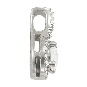 14K White Gold 1 ct Diamond Solitaire Pendant