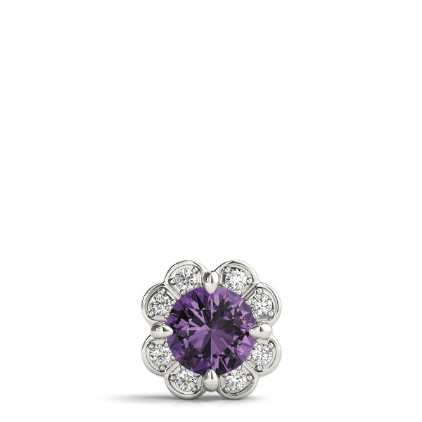 Platinum 1 CT Round Diamond Halo Pendant Necklace