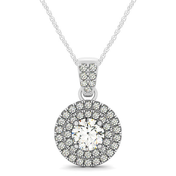 Round Diamond Halo Pendant
