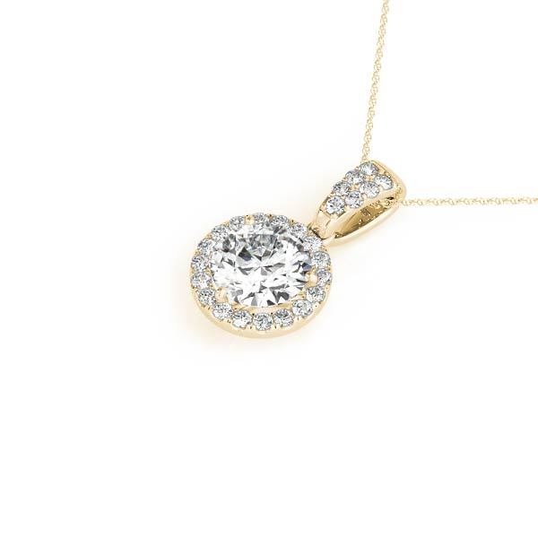 18K Yellow Gold 1 CT Diamond Halo Pendant
