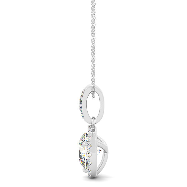 Platinum 1.20 ctw Round Diamond Halo Pendant