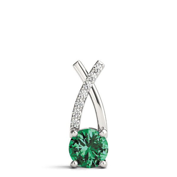14K White Gold Round Diamond Fashion Pendant