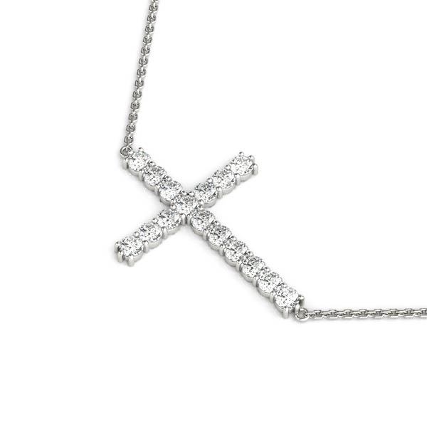 Platinum 1 CT Diamond Fashion Cross Pendant