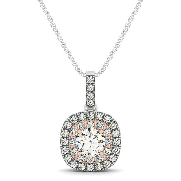 Round Diamond Halo Pendant