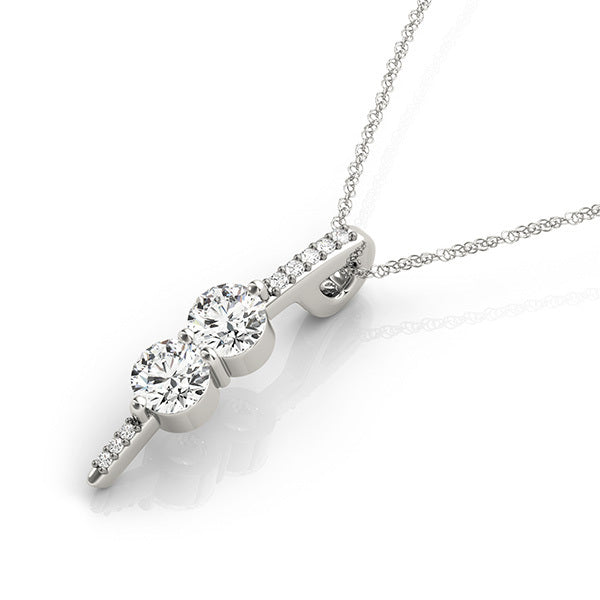 Platinum Multi-Diamond Fashion Pendant Necklace