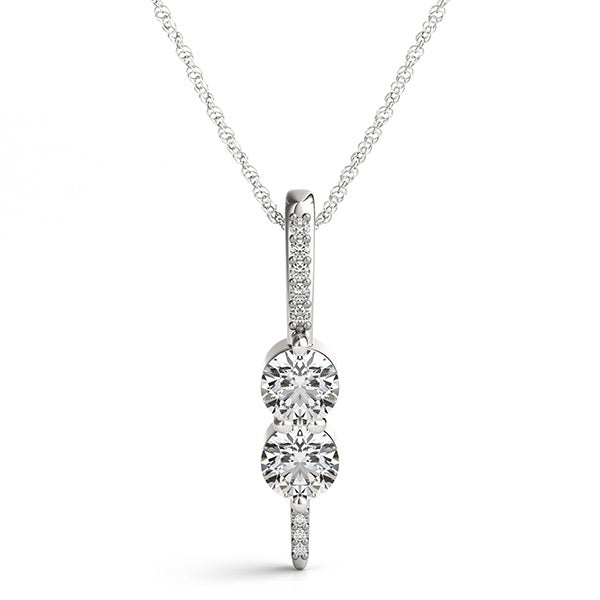 14K White Gold Multi-Diamond Fashion Pendant