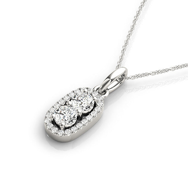 Platinum 1 CT Diamond Multi-Stone Pendant