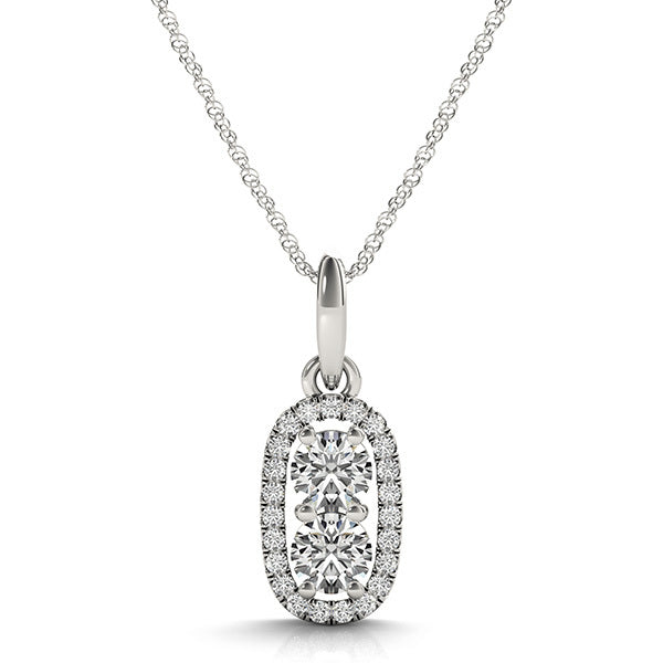 Platinum 1 CT Diamond Multi-Stone Pendant