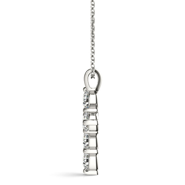 Platinum Round Diamond Fashion Cross Pendant