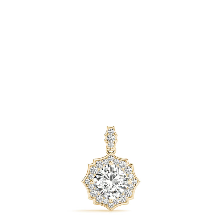 18K Yellow Gold Diamond Halo Pendant 5/8 ctw
