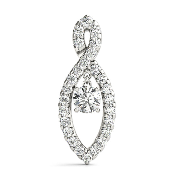 Platinum White Diamond Solitaire Pendant 7/8 CT