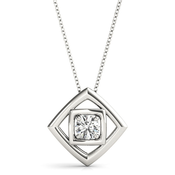 18K White Gold 0.35ct Round Diamond Pendant