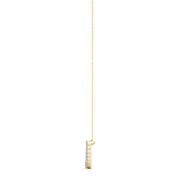 14K Yellow Gold Round Diamond Fashion Pendant