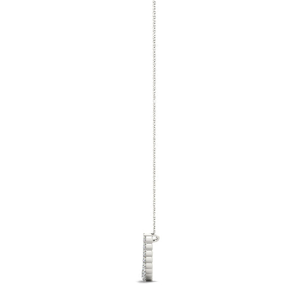 14K White Gold Round Diamond Fashion Pendant