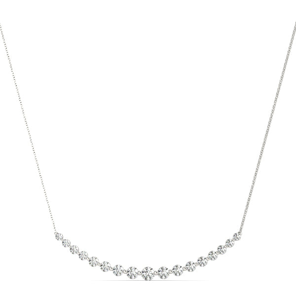 18K White Gold Round Diamond Fashion Pendant