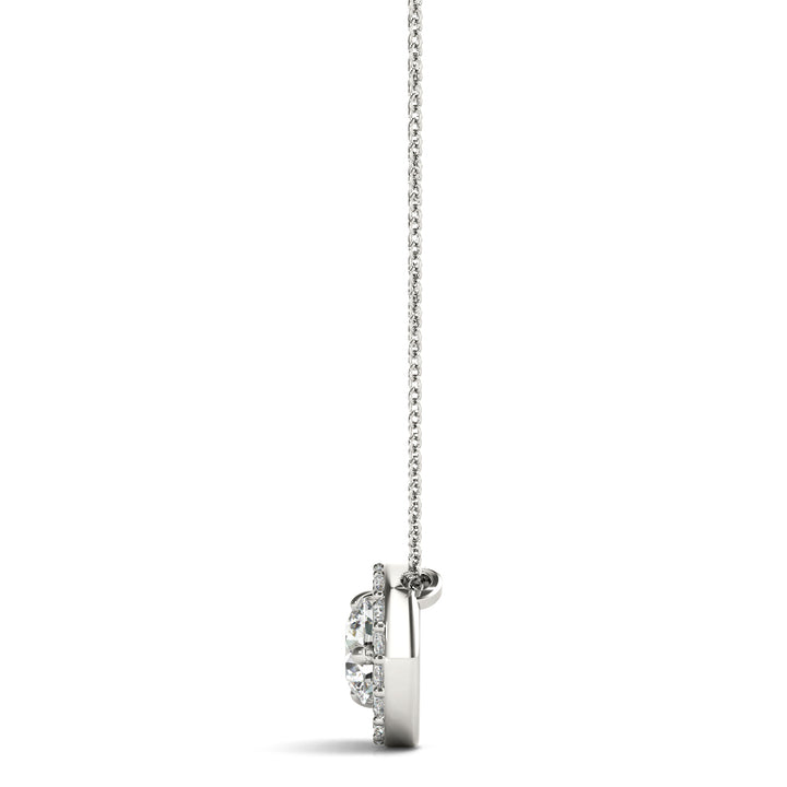 Platinum White Round Diamond Solitaire Pendant