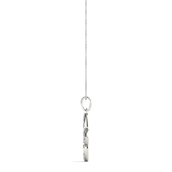 Platinum White Diamond Round Fashion Pendant