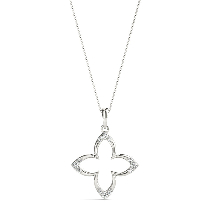 White Gold Multi-Diamond Geometric Pendant