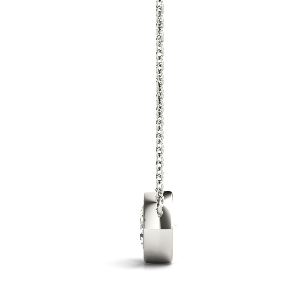 14K White Gold 1ct Diamond Pendant Necklace